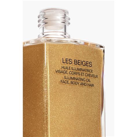 chanel les beiges huile illuminatrice visage corps et cheveux|LES BEIGES Huile Belle Mine Illuminatrice Format Voyage.